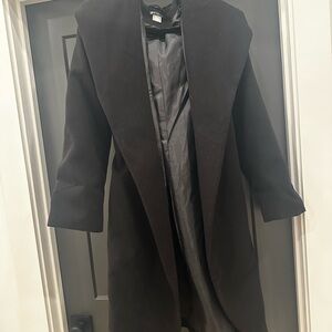 Black Belted Wrap Coat